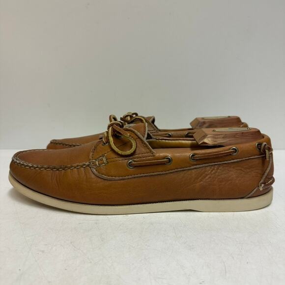 VGUC Rancourt & Co. x Polo Ralph Lauren Boat Shoe Natural Made in Maine USA 11 D main image 9